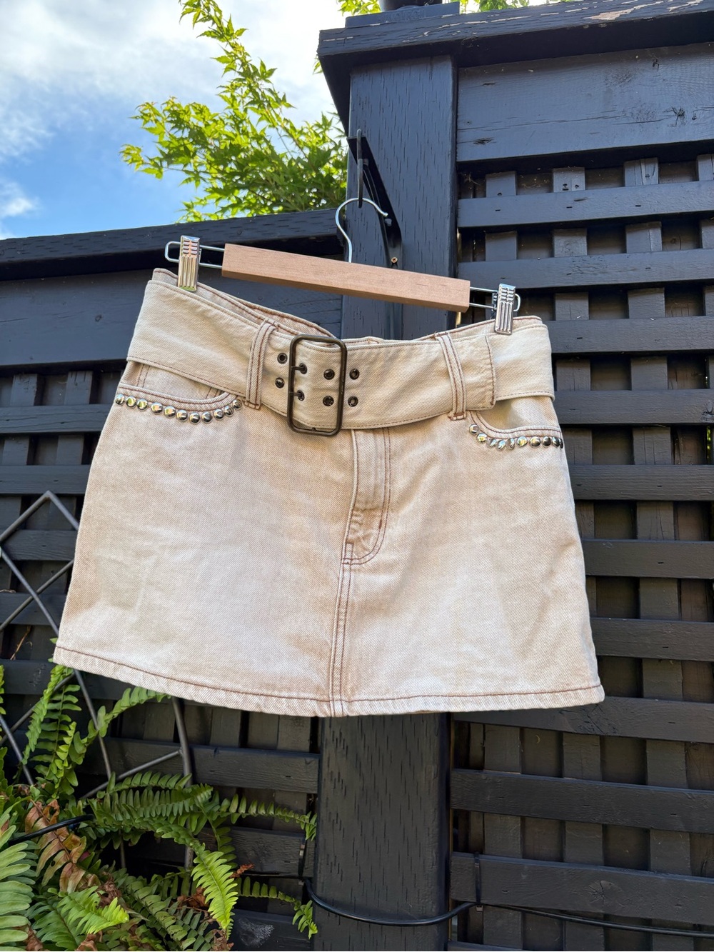 Mango Tan Mini Skirt with Belt